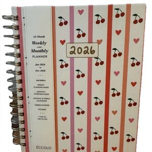 2026 Planners, Eccolo Spiral Agenda Planner, Weekly & Monthly Pages, 12 Months